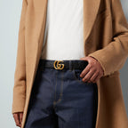 GUCCI Men's GG Marmont 3CM Thin Belt | 古馳 男仕皮帶 (黑色)