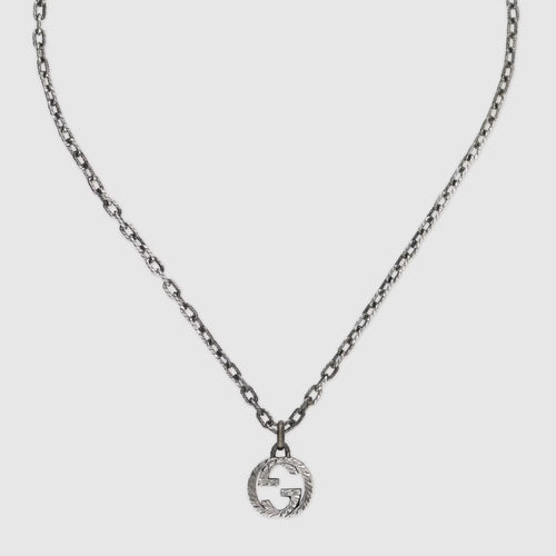 GUCCI Gucci Interlocking Pendant Necklace | 古馳 頸鏈 (銀色)