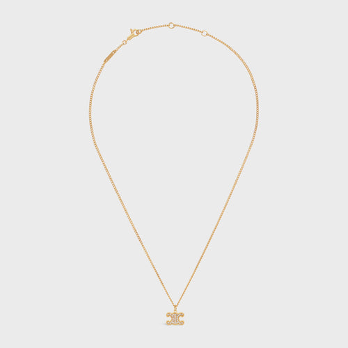 CELINE Triomphe Rhinestone Necklace | 賽琳 凱旋門頸鏈 (Gold)