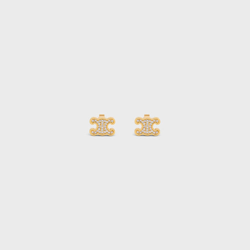 CELINE Triomphe Rhinestone Studs | 賽琳 水晶凱旋門耳環 (多色)