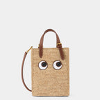 ANYA HINDMARCH N/S Raffia Eyes Mini Cross-body Tote | 安雅·希德瑪芝 草編袋 (啡色)