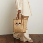 ANYA HINDERMARCH N/S Raffia Eyes Small Tote | 安雅·希德瑪芝 草編袋 (啡色)