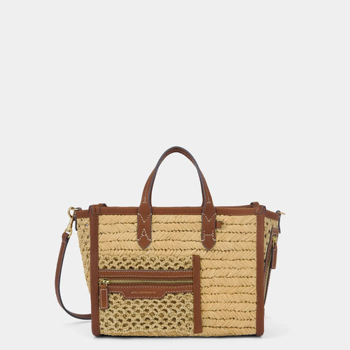 ANYA HINDMARCH Raffia Pocket XS Cross-body Tote | 安雅·希德瑪芝 草編袋 (啡色)