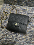 CHANEL Classic Small Wallet on Chain | 香奈兒 銀包連鏈帶 (黑色)