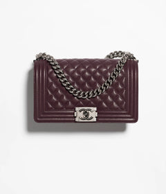 CHANEL Boy Chanel Handbag Calfskin and Ruthenium-Finish Metal | 香奈兒 手袋 (Dark Brown)