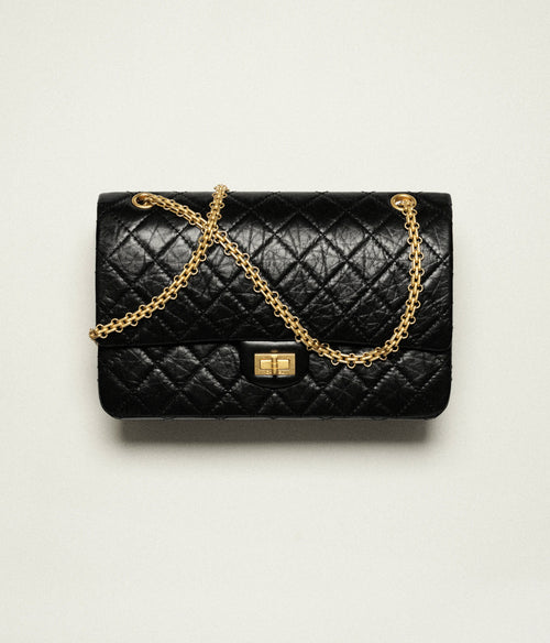 CHANEL Large 2.55 Handbag Aged Calfskin & Gold-Tone Metal Black | 香奈兒 手袋 (大碼/黑色)