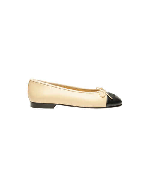CHANEL G02819 Ballerina Flat Lambskin & Beige Black | 香奈兒 平底鞋 (多色)