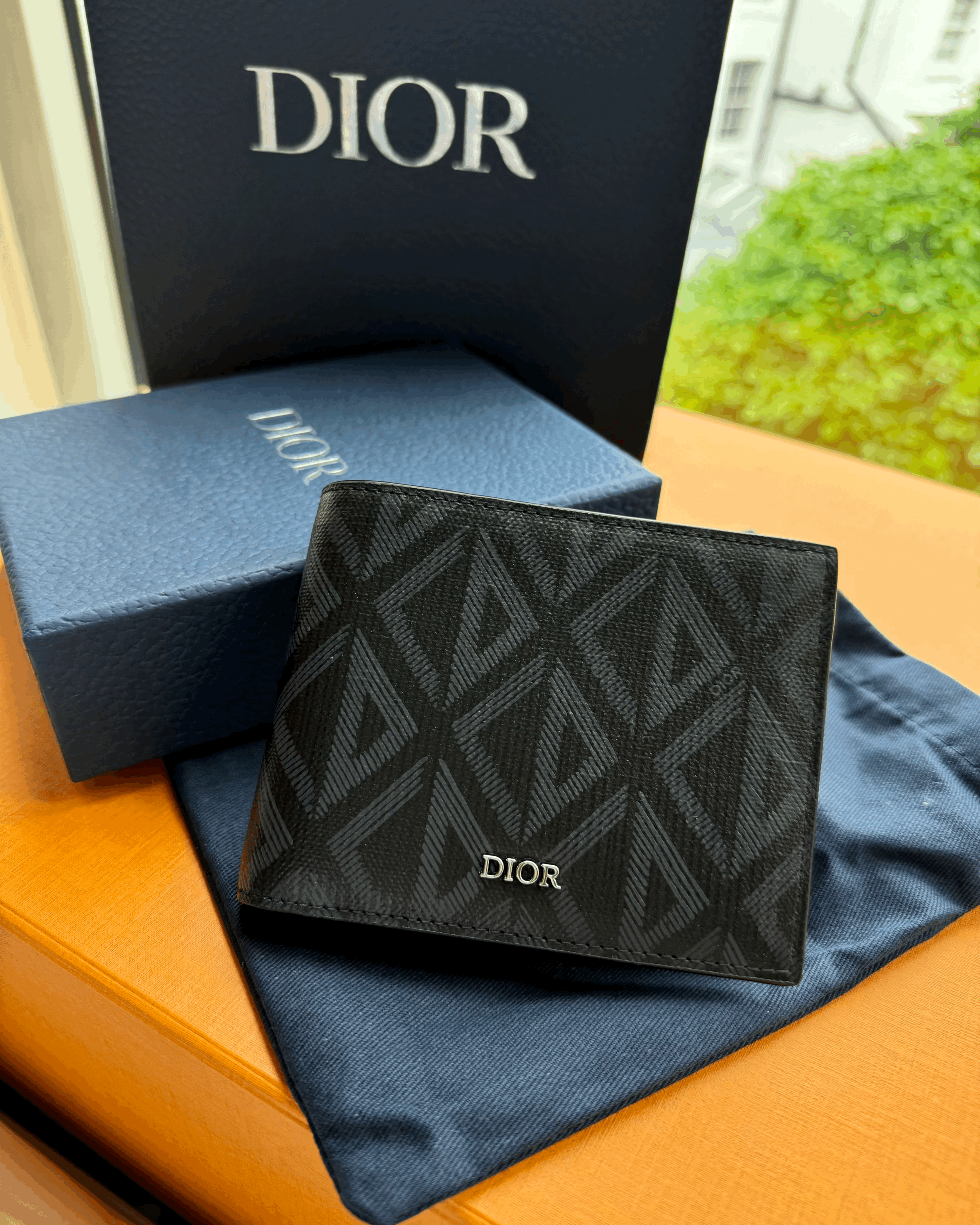 CHRISTIAN Dior Men's CD Diamond Canvas Wallet | Dior Men's Wallet (Mul ...