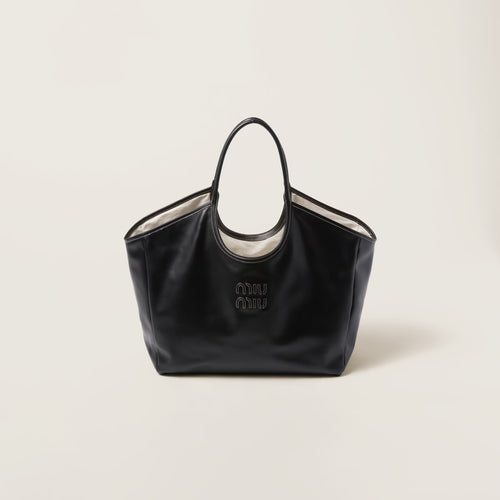 MIU MIU Ivy Leather Bag | 繆繆 手袋 (BLACK)