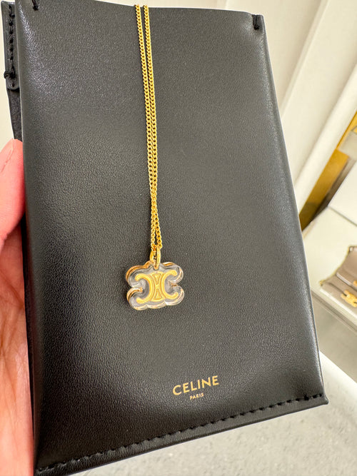 CELINE Glacon Necklace in Brass | Celine necklace (gold)