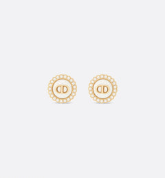 CHRISTIAN DIOR Petit CD Baroque Stud Earrings Gold-Finish Metal | 迪奧 耳環 (多色)