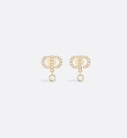 CHRISTIAN DIOR Petit CD Earrings Gold-Finish Metal and Silver-Tone Crystals | 迪奧 耳環 (金色)