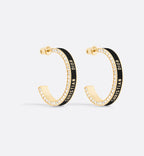 CHRISTIAN DIOR Large Dior Night Code Hoop Earrings Gold-Finish Metal, White Crystals | 迪奧 耳環 (多色)