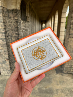 HERMES Mosaique Au 24 Gold Tray Small Model | 愛馬仕 馬賽克碟 (金色)