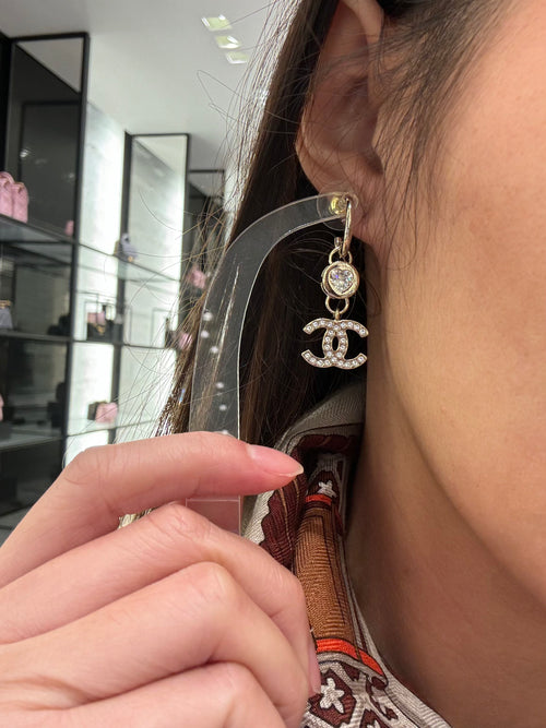 CHANEL ABE239 Pendant Heart Earrings | 香奈兒 耳環 (金色)