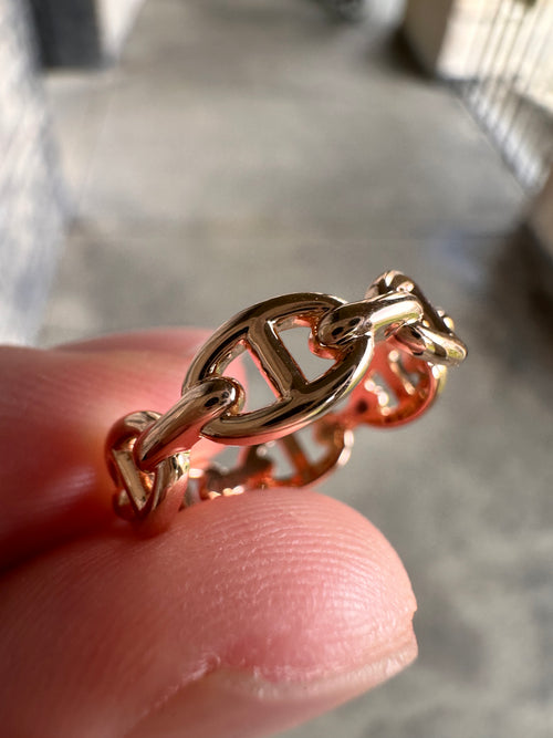 HERMES Chaine d'ancre Enchainee Ring Small Model Rose Gold | 愛馬仕 戒指 (玫瑰金)