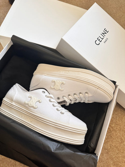 CELINE Optic White Jane Low Lace-Up Sneaker | 賽琳 波鞋 (全白色)