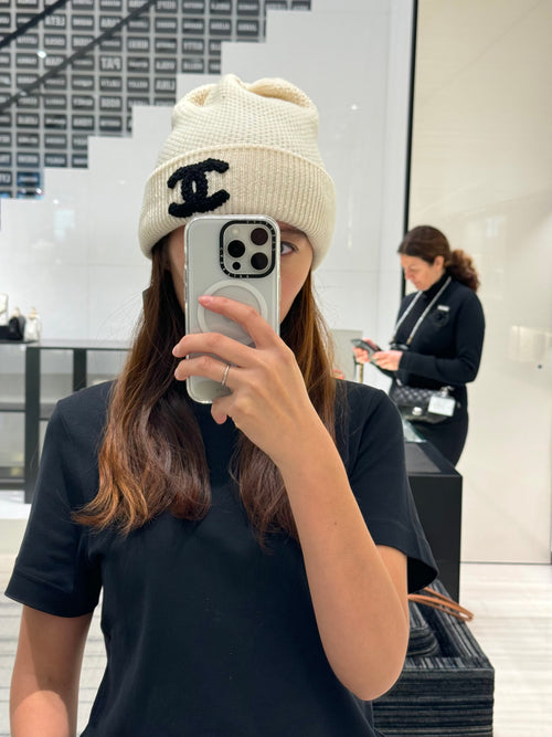 CHANEL 24K AAA398 White Beanie | 香奈兒 冷帽 (白色)