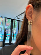 CHANEL 24K 4 x CC Logo Earrings | 香奈兒 耳環 (銀色)