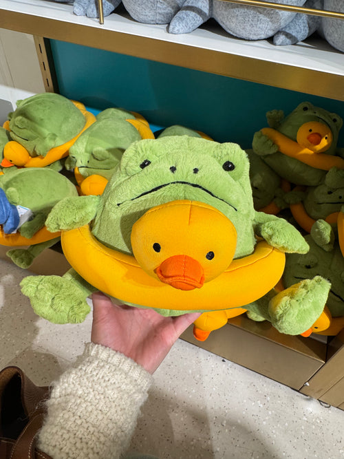 JELLYCAT Ricky Rain Frog Rubber Ring | 穿着鴨鴨水泡的歷奇雨蛙 (綠色)