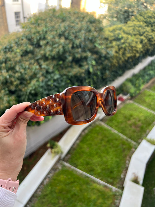 CHANEL Rectangle Sunglasses | 香奈兒 太陽眼鏡 (啡色)
