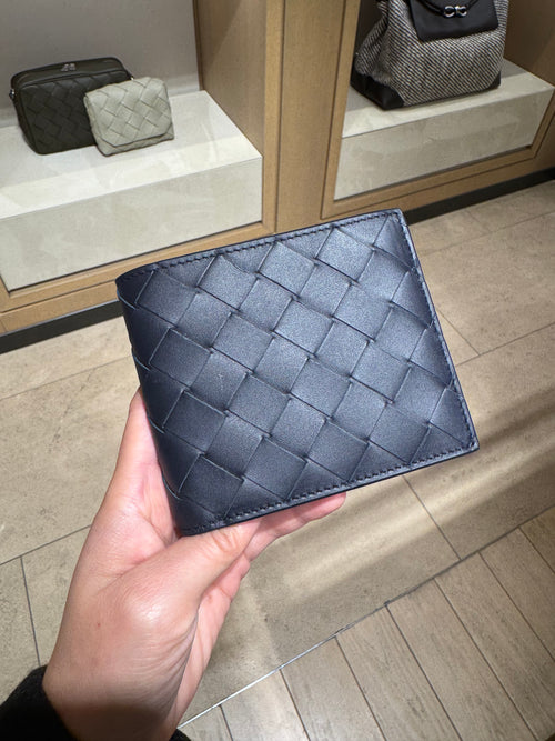 BOTTEGA VENETA Men's Intrecciato Bi-Fold Wallet | 葆蝶家 男仕銀包 (內拼色)