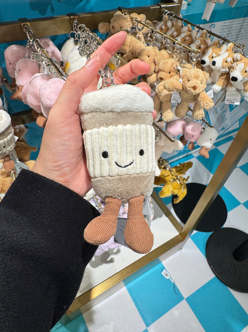 JELLYCAT Amuseables Coffee - To - Go Bag Charm | 咖啡手袋掛飾 (啡色) - LondonKelly 英國名牌代購