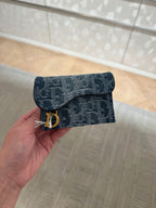 CHRISTIAN DIOR Saddle Bloom Card Holder | 迪奧 銀包 (藍色)