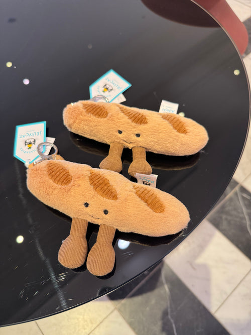 JELLYCAT Amuseables Baguette Bag Charm | French Bread Bag Charm (Brown)