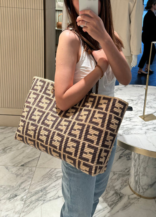 FENDI Large Roll Raffia Bag Fendi straw bag brown LondonKelly