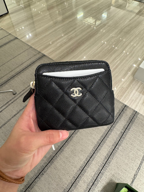CHANEL Calfskin Small Wallet with Coin Pouch | Chanel Wallet (Black)