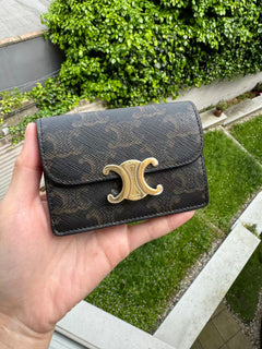 CELINE Card Holder with Flap Triomphe | 賽琳 卡套 (啡色老花)