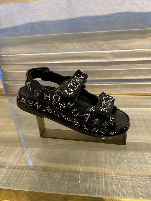 [價錢待定] CHANEL Leather Sandal | 香奈兒 老爹涼鞋 (黑色)
