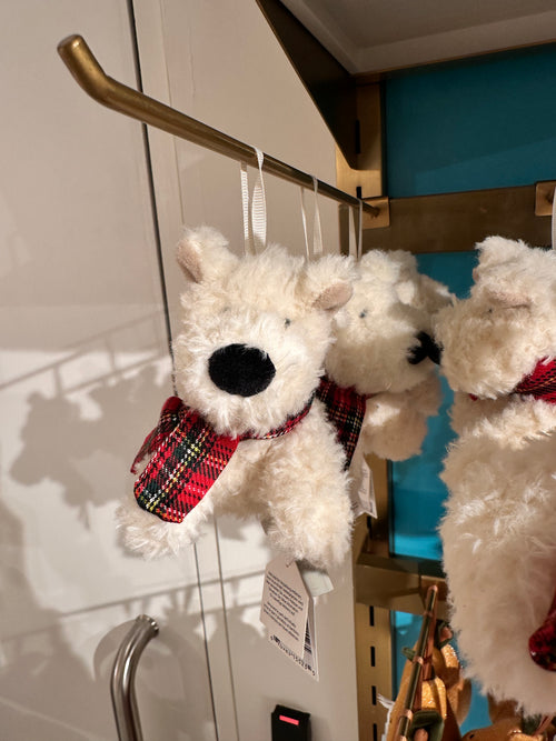 JELLYCAT Munro Scottie Dog Decoration | 蒙羅·斯科蒂狗公仔聖誕裝飾 (白色)