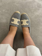 CELINE Les Espadrilles Celine in Oshkosh Canvas | 賽琳 草編鞋 (藍白直紋)