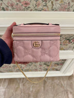 GUCCI GG Matelasse Top Handle Mini Bag | 古馳 迷你手袋 (粉紅色)