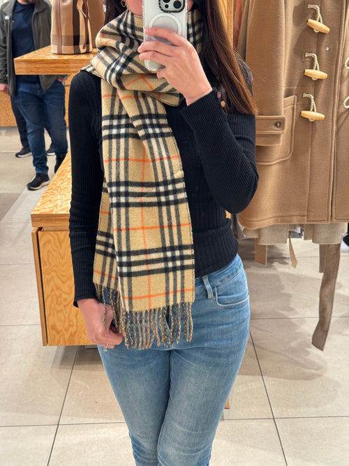 BURBERRY Check Icon Scarf | 博柏利 頸巾 (米色)