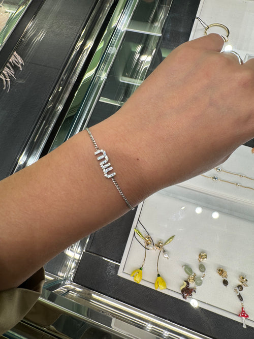MIU MIU Crystal Bracelet | 繆繆 手鏈 (銀色)