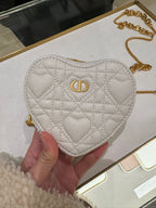 CHRISTIAN DIOR Heart Pouch with Chain | 迪奧 心型手袋 (White)