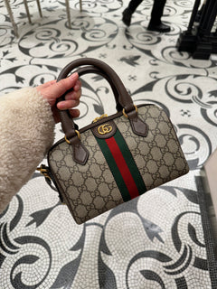 GUCCI Ophidia GG Mini Top Handle Bag | 古馳 迷你袋 (Tan)