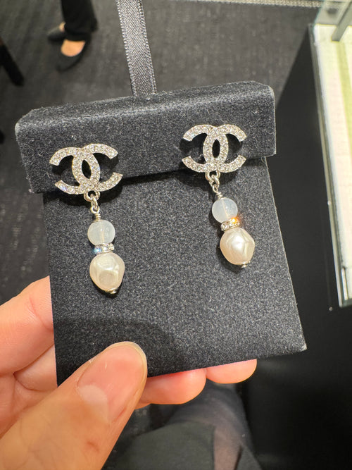 CHANEL 25C ABF030 Silver Earrings | Chanel earrings (silver)