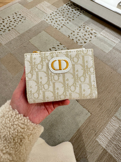 CHRISTIAN DIOR 30 Montaigne Dahlia Wallet | 迪奧 銀包 (白金色)