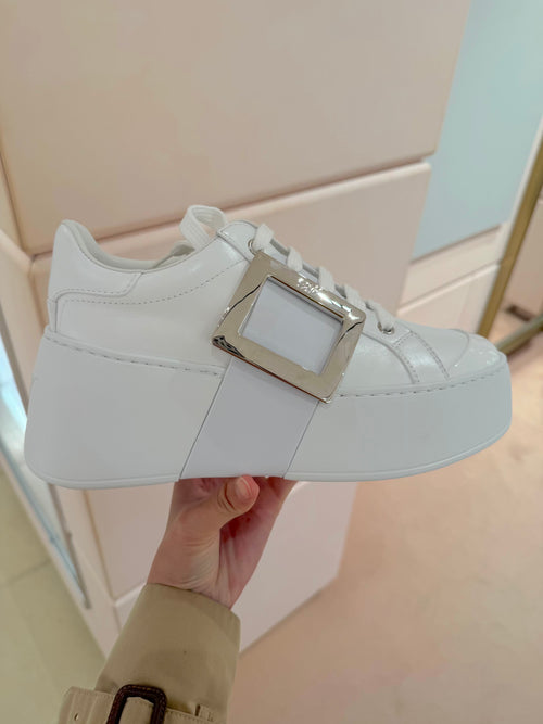 ROGER VIVIER Viv' Skate Sneakers in Leather | RV 厚底波鞋 (白色)