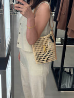 YSL SAINT LAURENT Mini Oxalis Raffia(Brown)