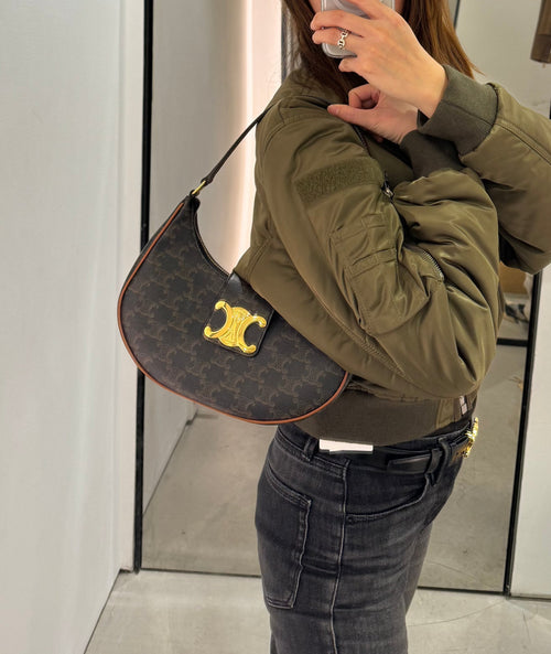 CELINE Ava Triomphe Bag Celine Ava armpit bag (brown presbyopia