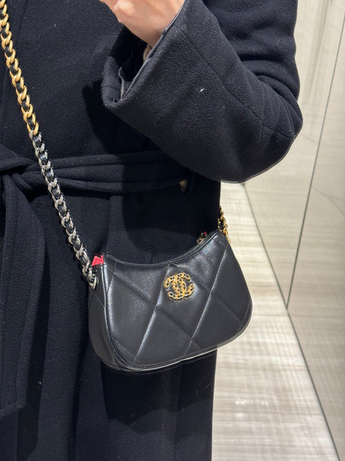 CHANEL 24C AB3676 19 Purse with Chain | 香奈兒 19 手袋 (黑色)