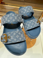 LOUIS VUITTON 1AD1BF Bom Dia Flat Comfort Mules Blue | 路易威登 涼鞋 (藍色)