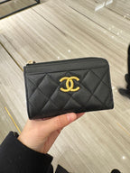 CHANEL Gold CC Card Holder Wallet | 香奈兒 銀包 (黑色)