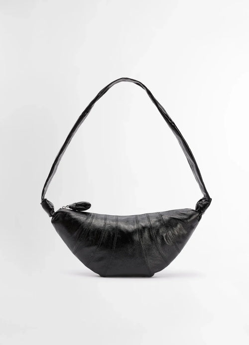 LEMAIRE Medium Croissant Bag In Coated Cotton | 手袋 (中碼/黑色)
