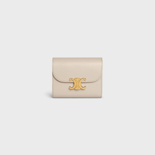 CELINE Small Wallet Triomphe Shiny Calfskin | 賽琳 牛皮凱旋門金扣銀包 (多色)